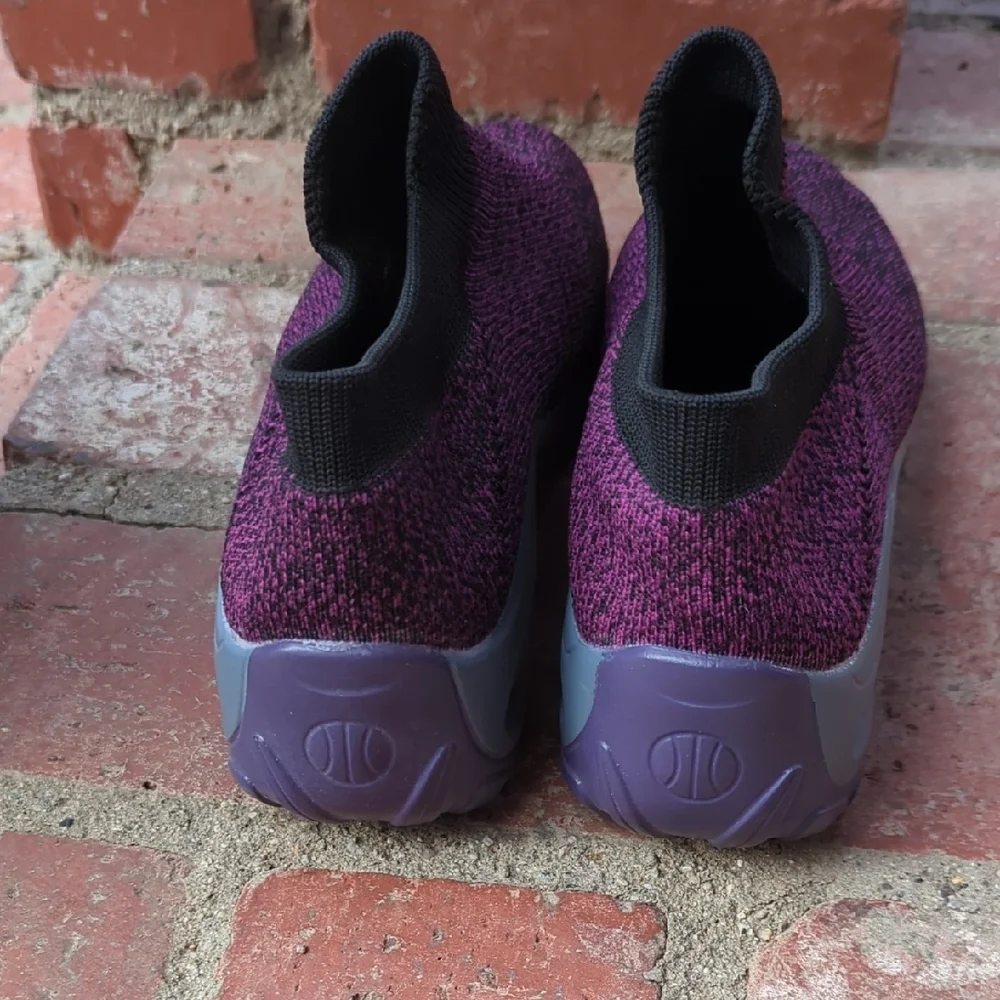 Women's Purple/Black Knit Slip-On Walking Sneakers - Picture 2 of 7